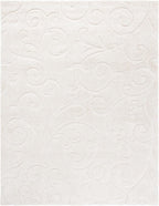 SAFAVIEH Area Rug 8x10 - Florida Shag Collection - Large - Cream & Cream, Scroll Design, Non-Shedding & Easy to Clean, High-Low Plush Pile, Ideal for Living Room, Bedroom, Dining Space (SG455-1111)