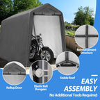 6x7Ft Outdoor Storage Shed, Portable Storage Shed with Roll-up Ventilated Door,Heavy Duty Waterproof Shelter Tent Carport for Motorcycle, Firewood, Garden Tools
