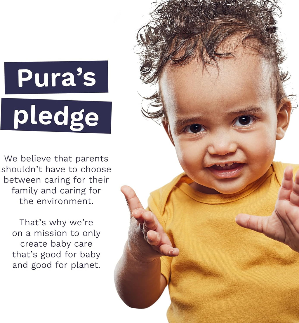 Pura Sensitive Skin Baby Diapers | Size 4 (18-31 lbs) | Hypoallergenic, Totally Chlorine Free, Fragrance Free, Up to 12-Hour Leak Protection | 6 Packs of 22 (132 Diapers)