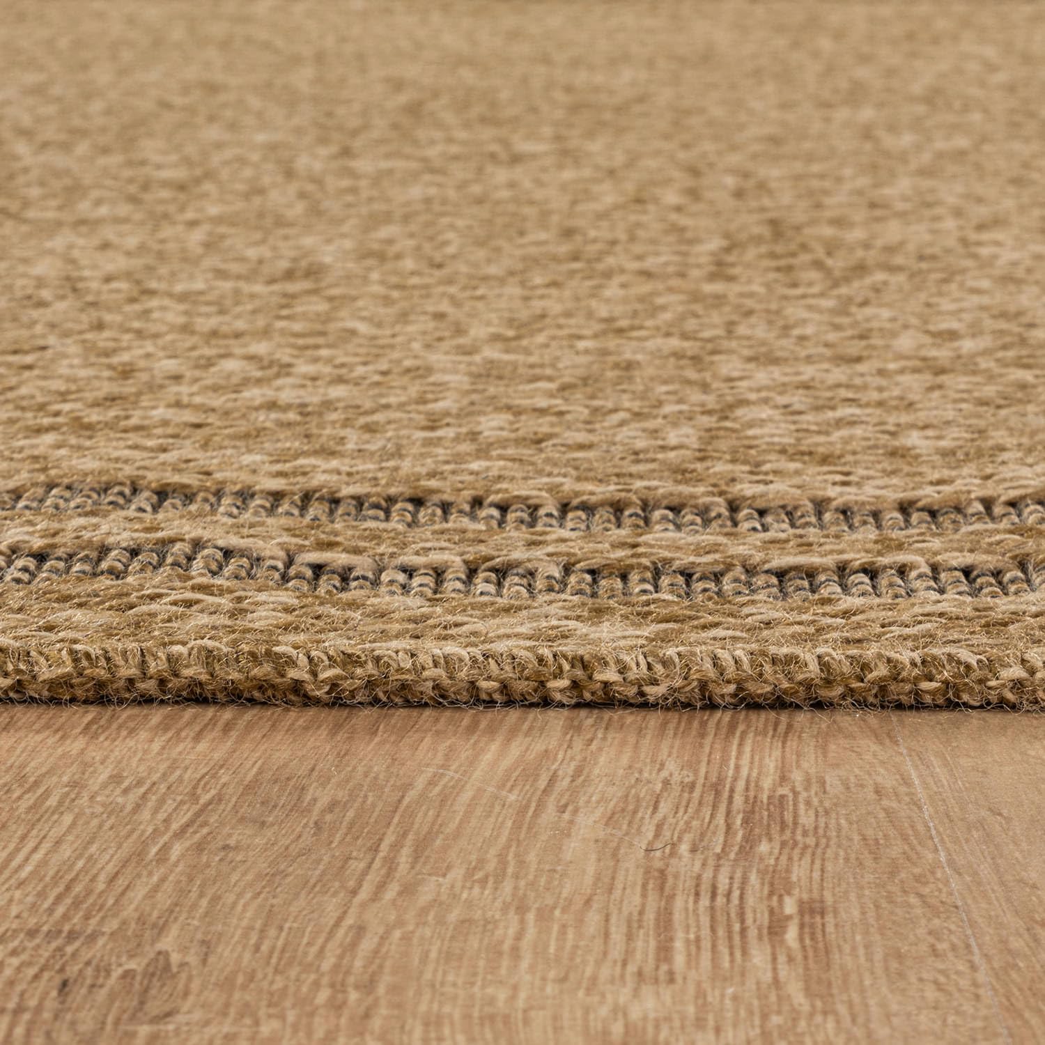 Easy Jute Rugs 9x12 Bordered Natural Color Living Room Indoor Outdoor Area Rug for Patio and Kitchen Rug High Traffic Washable Easy to Clean Solid Boho Woven Design Outside Carpet (9 x 12)
