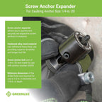 Greenlee 868 Screw Anchor Expander for Caulking Anchor Size 1/4-20, Heavy-Duty Screw Anchor Expanding Tool