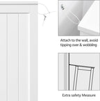Yaheetech Large Bathroom Floor Cabinet with 4 Dawers and Single Door Cabinet, Freestanding Storage Cabinet for Living Room Kitchen Hallway, White