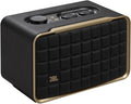JBL Authentics 200 - Retro Style Smart Home Speaker with Built in Wi-Fi  Bluetooth and Voice Assistants  Alexa and Google Assistant  Multi-Room Playback  Automatic self tuning (Black/Gold)