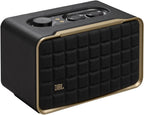 JBL Authentics 200 - Retro Style Smart Home Speaker with Built in Wi-Fi  Bluetooth and Voice Assistants  Alexa and Google Assistant  Multi-Room Playback  Automatic self tuning (Black/Gold)