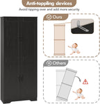 IDEALHOUSE Tall Pantry Cabinet, 60" Kitchen Pantry Storage Cabinet with 2 Doors and Adjustable Shelves, Freestanding Kitchen Cabinet, Cupboard for Dining Room, Bathroom, Antique Black