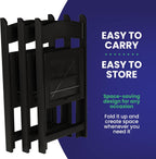 SIMPLEX 4 Black Resin Stackable Folding Chair - Comfortable Black Foldable Chair - Folding Chairs with Padded Seats - Indoor/Outdoor Folding Chairs for Events - Lightweight Foldable Chairs (4 Pack)