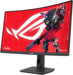 ASUS ROG Strix 32” 1440P USB-C Curved HDR Gaming Monitor (XG32WCS) - QHD  180Hz  1ms  Fast VA  Extreme Low Motion Blur Sync  FreeSync  DisplayWidget  Tripod Socket  AI Technology  3 yr Warranty