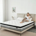 King Size Mattress, 12 Inch Hybrid Mattress in A Box, Memory Foam & Individually Pocket Spring for Pain Relief, Medium Firm King Mattresses