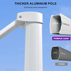 PURPLE LEAF 10 FT Patio Umbrella White Cantilever Umbrella Square Aluminum Offset Outdoor Umbrella Hanging Windproof with 360° Rotation for Garden Deck Pool, Grey