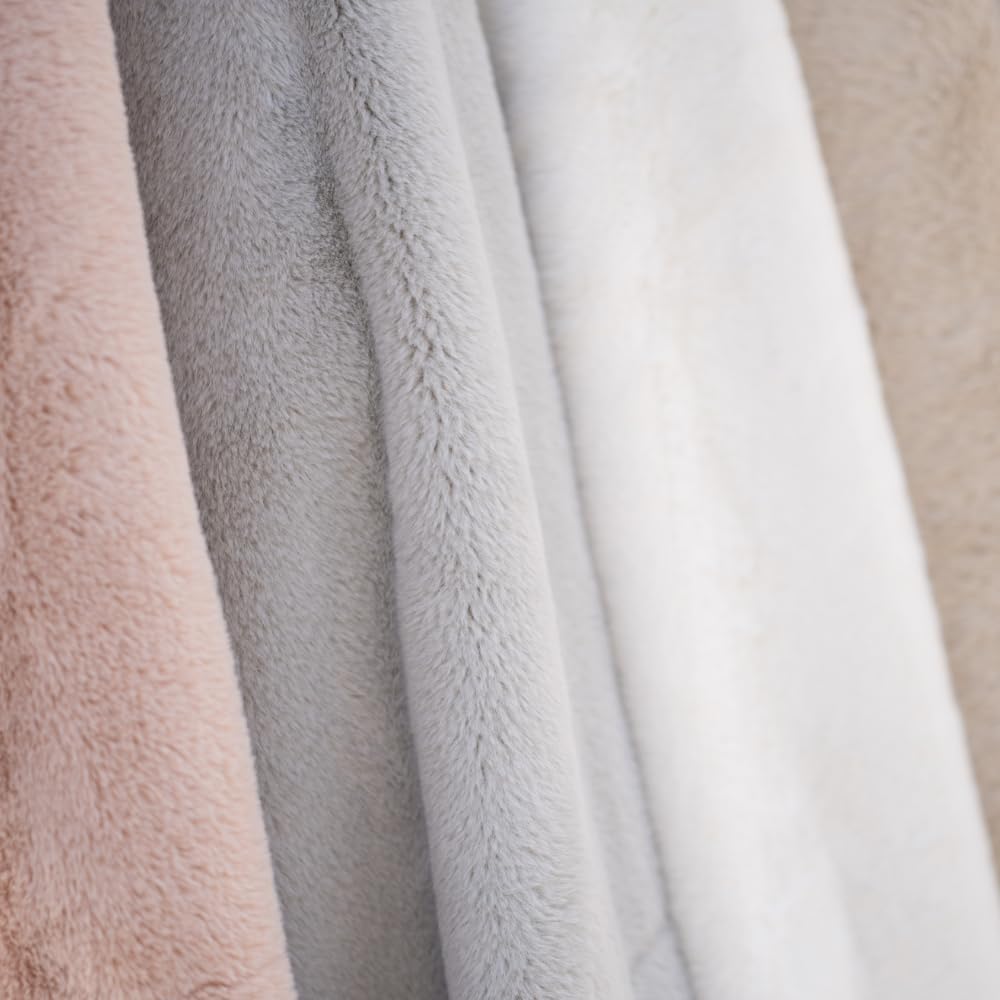 Joy Blankets Large Faux Fur Blanket 60"x80" – Ultra Soft & Warm Luxury Throw for Bed & Couch – Shed-Free, Machine Washable, Oeko-TEX Certified (Boho Blush Pink)