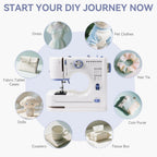 Ninonly Sewing Machine for Beginners, Electric Sewing Machine with 16 Stitches, Foot Pedal and Accessories Kit for Home DIY Sew Projects, Purple
