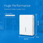 hOmeLabs Dehumidifier for Home, Office, Basements with Powerful Moisture Removal, Humidity Control, Auto Shut-off, Quiet Operation - 7,500 Sq Ft Wi-Fi with Pump (50 Pint MAX 120 Pint at 95°F, 90% RH)