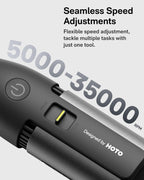 HOTO 12V Cordless Rotary Tool Kit, 35000 RPM Powerful Brushless Motor, Variable Speed, 3000mAh & LED Light, 37 Premium Accessories for 3D Printing Sanding, Polishing, Carving, Drilling& DIY Crafts