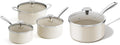 Redchef Cooking Pot Set Induction 5Qt, Saucepan Set 2.5/3.5Qt and 2.5QT Small Saucepan, Stay-Cool Handles, Oven/Dishwasher Safe, PTFE PFAS Free (Beige)