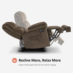 MCombo Zero Gravity Power Recliner Chair with Heat and Vibration Massage, Reclining Chair with USB Ports for Living Room, Fabric R6233 (Brown)