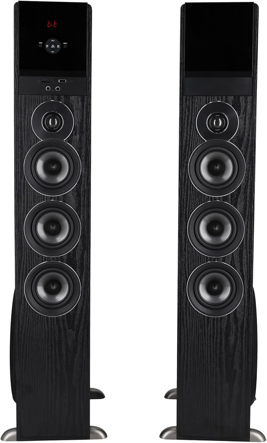 Rockville TM150B Powered Home Theater Tower Speaker System  Black  1000W  10" Subwoofers  Bluetooth  USB/SD Playback  FM Radio  Remote Control  Karaoke Ready  Perfect for Home Entertainment