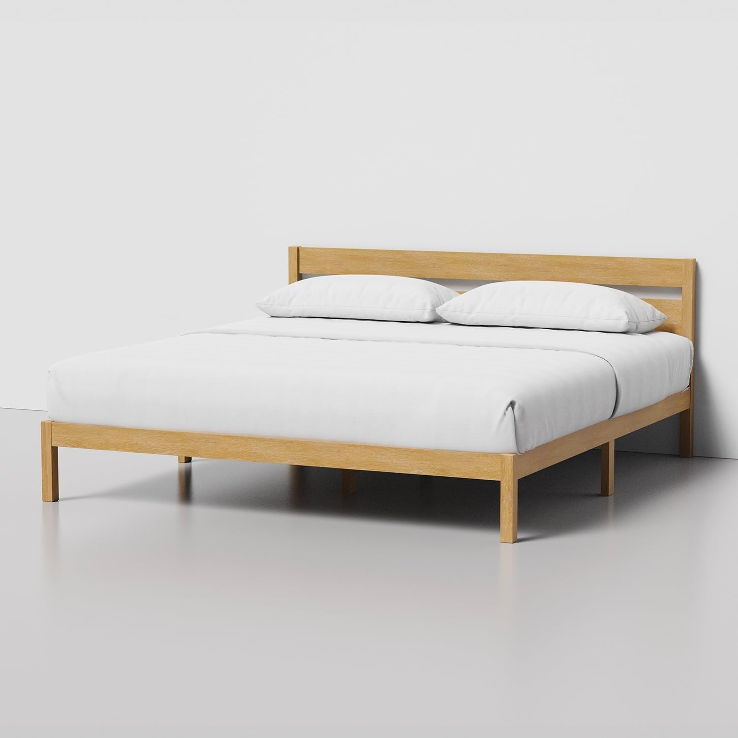 LIFEMENT King Classic Wood Platform Bed Frame, Headboard, Essential, Noise Free, Under Bed Storage, No Box Spring Needed, Easy Assembly