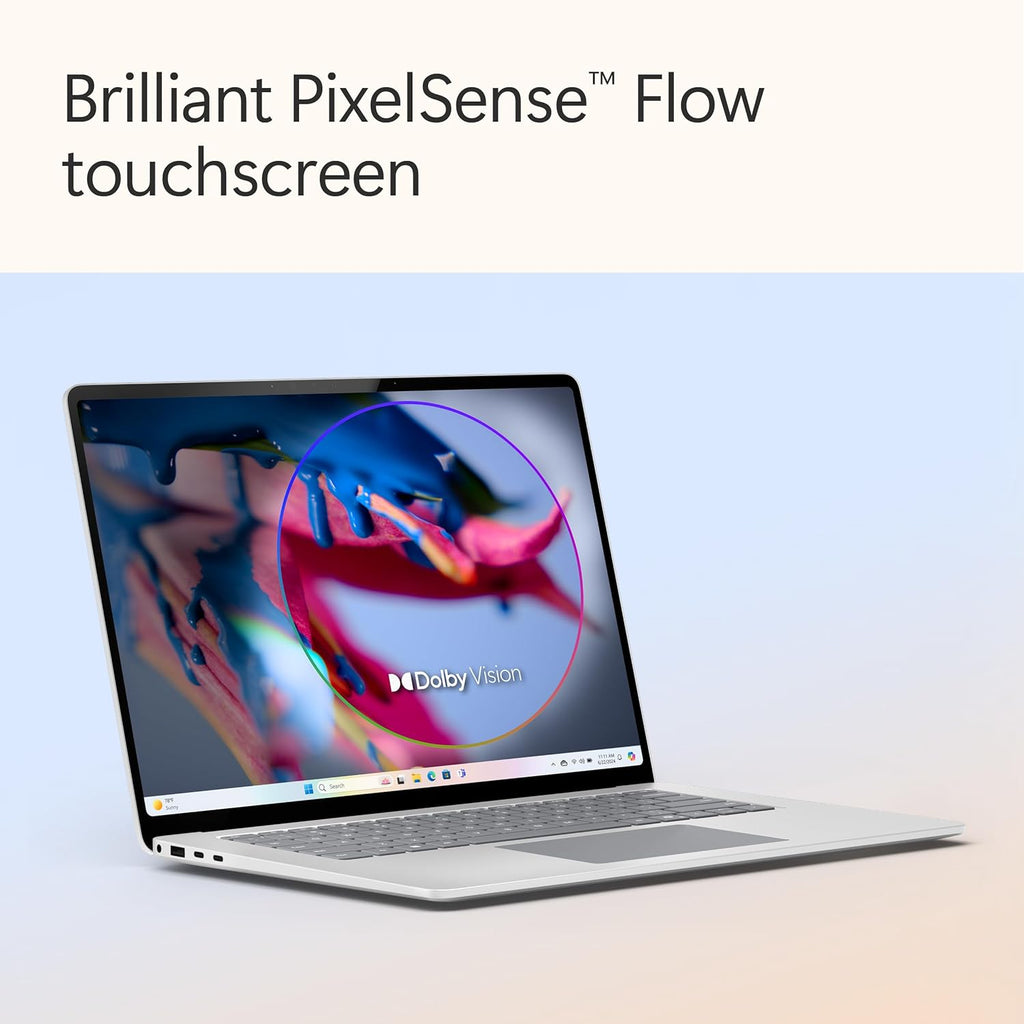 Microsoft Surface Laptop (2024)  Windows 11 Copilot+ PC  15" Touchscreen Display  Snapdragon X Elite (12 core)  16GB RAM  256GB SSD Storage  Platinum