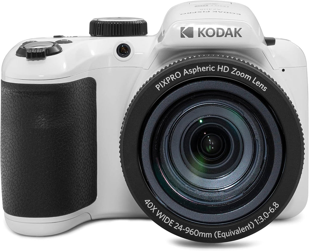 Kodak PIXPRO AZ405-WH 20MP Digital Camera 40X Optical Zoom 24mm Wide Angle Lens Optical Image Stabilization 1080P Full HD Video 3" LCD Vlogging Camera (White)  Full Frame