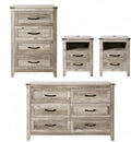 4PCS Farmhouse Dresser Set, Dresser and Nightstand Sets, Rustic Wooden Dresser Set. Including 6 Drawer Dresser & 4 Drawer Dresser & 2 Drawer Nightstand Set of 2 with USB. Light Rustic Oak