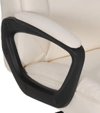 Amazon Basics Classic Puresoft PU Padded Mid-Back Office Chair with Armrest, Height Adjustable, Easy to Assemble, 26"D x 23.75"W x 42"H, Cream