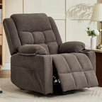 Electric Power Lift Recliner Chair Sofa with Massage and Heat for Elderly, USB and Type-C Ports, Cup Holders, Infinite Position (Brown, Regular)