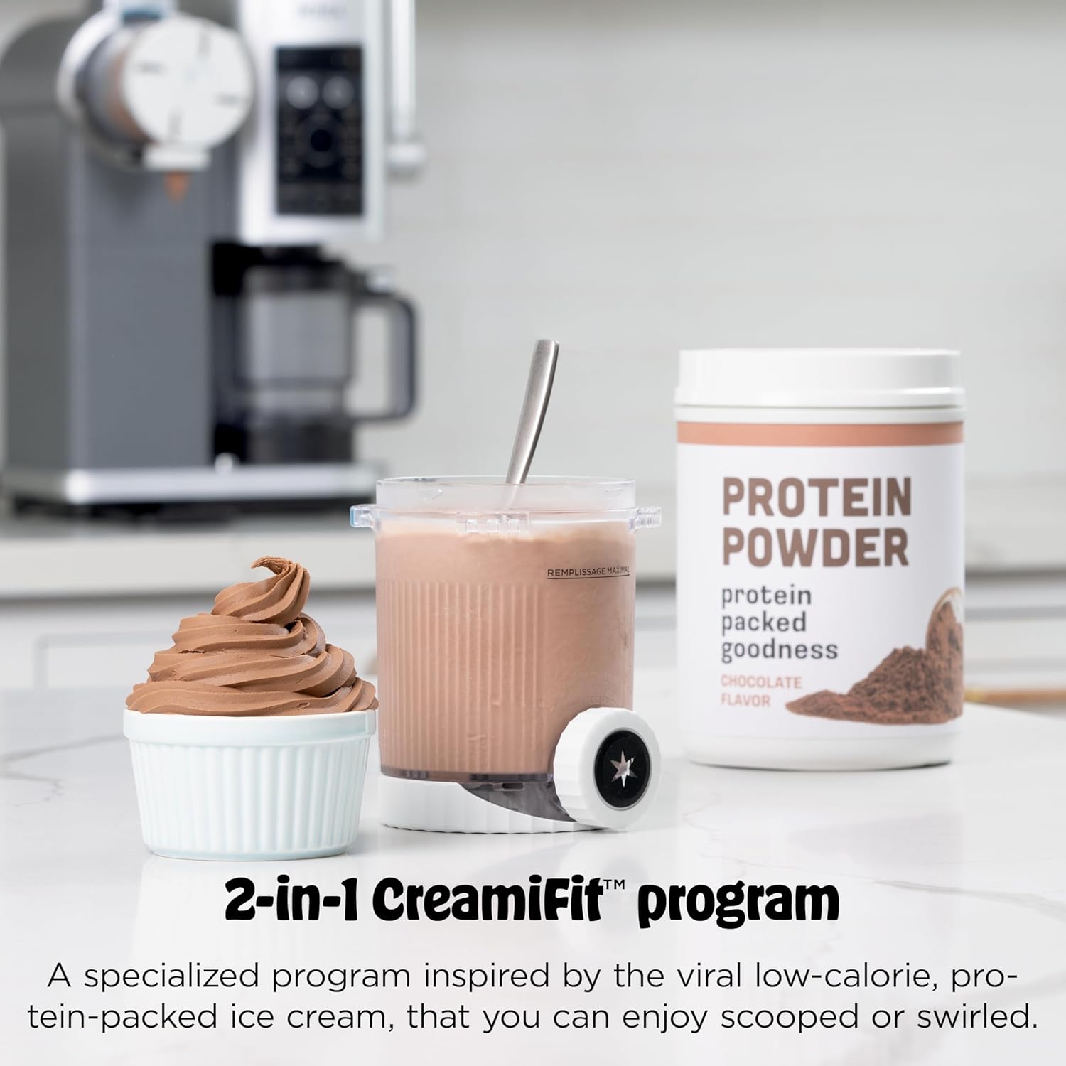Ninja CREAMi Scoop & Swirl Ice Cream and Soft Serve Maker, Oprah's Favorite Things 2025, 13 Programs, Soft Serve Handle & (4) CREAMi 2-in-1 16oz Pints, Gift for Kids & ALL ages, NC701