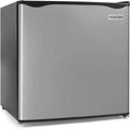 Igloo 1.6 Cu.Ft Mini Fridge with Freezer - Single Door Compact Refrigerator with Glass Shelves for Homes, Dorms & Offices - Keep Drinks & Frozen Foods Cool with Temperature Control Fridge - Platinum