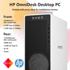 HP Omen 16L TG03 Gaming Desktop PC  Intel Ultra 7 265F  RTX 5060 GPU  32GB DDR5 RAM  1TB NVMe SSD  OMEN Hub  Thunderobot Gaming Keyboard Bundle  Black