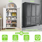 73" Tall Arched Kitchen Pantry Cabinet with 6 Adjustable Shelves, Farmhouse Metal Storage Cabinet with 2 Doors, Reinforced Rice-Shaped Embossed Panels, Tall Pantry Storage for Home Office
