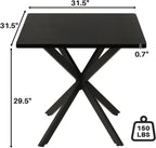 Unovivy 31.5" Small Square Dining Table for 2-4, Space Saving Kitchen Dinner Table, Industrial Compact Modern Dining Room Desk for Kitchen, Apartment, Black