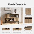 mopio Norwin Entryway Table, Sturdy Modern Rustic Industrial Farmhouse Sofa Table, Display Storage Shelf, Accent Cabinet, Oak Wood TV Stand, Entertainment Center, Media Console, Living Room (Single)