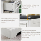ACCOHOHO Farmhouse 8 Drawers Dresser Chests for Bedroom,52" Wide Wood Rustic Chest of Drawers with Metal Handle,Natural Texture,Drawer Organizer for Bedroom,Living Room,Hallway and Entryway,White