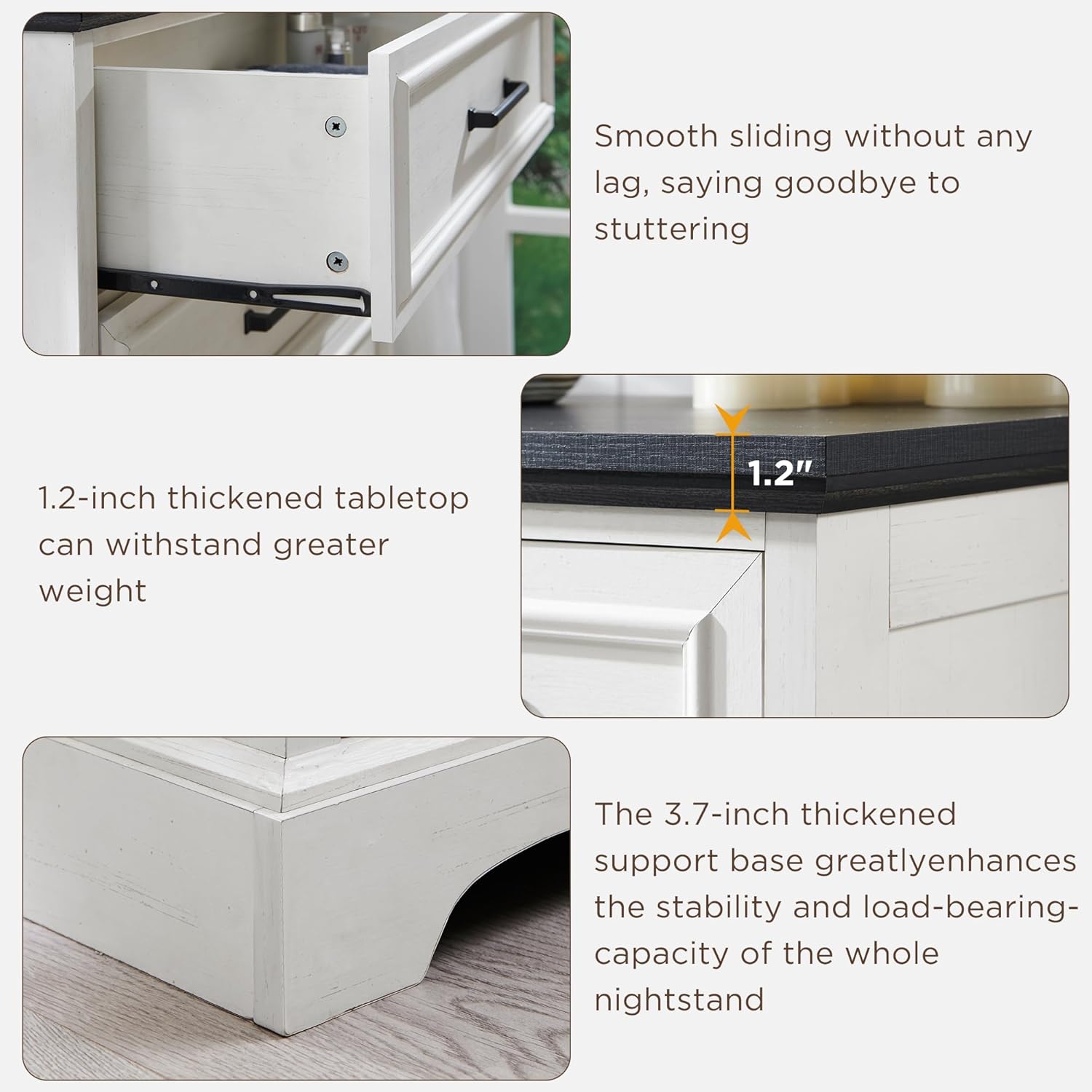 ACCOHOHO Farmhouse 8 Drawers Dresser Chests for Bedroom,52" Wide Wood Rustic Chest of Drawers with Metal Handle,Natural Texture,Drawer Organizer for Bedroom,Living Room,Hallway and Entryway,White