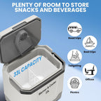 TrailBlaze Portable Electric Car Refrigerator & Warmer - 35 Quart (33L) Capacity, Automatic Locking Handle, Dual Power 12V/110V - No Ice Needed, Home, Office, Vehicle
