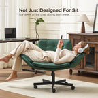 amseatec Criss Cross Chair with Armrests & Wheels, Adjustable Swivel Comfortable Lounge Vanity Chairs, Home Office Desk Chair, Medieval Style, (Christmas Green)