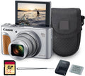 Canon PowerShot SX740 HS Digital Camera (Silver) – 20.3MP  40x Optical Zoom  4K UHD Video  Wi-Fi & Bluetooth  Compact Travel Point & Shoot (2956C001) + Bag + 64GB Memory Card