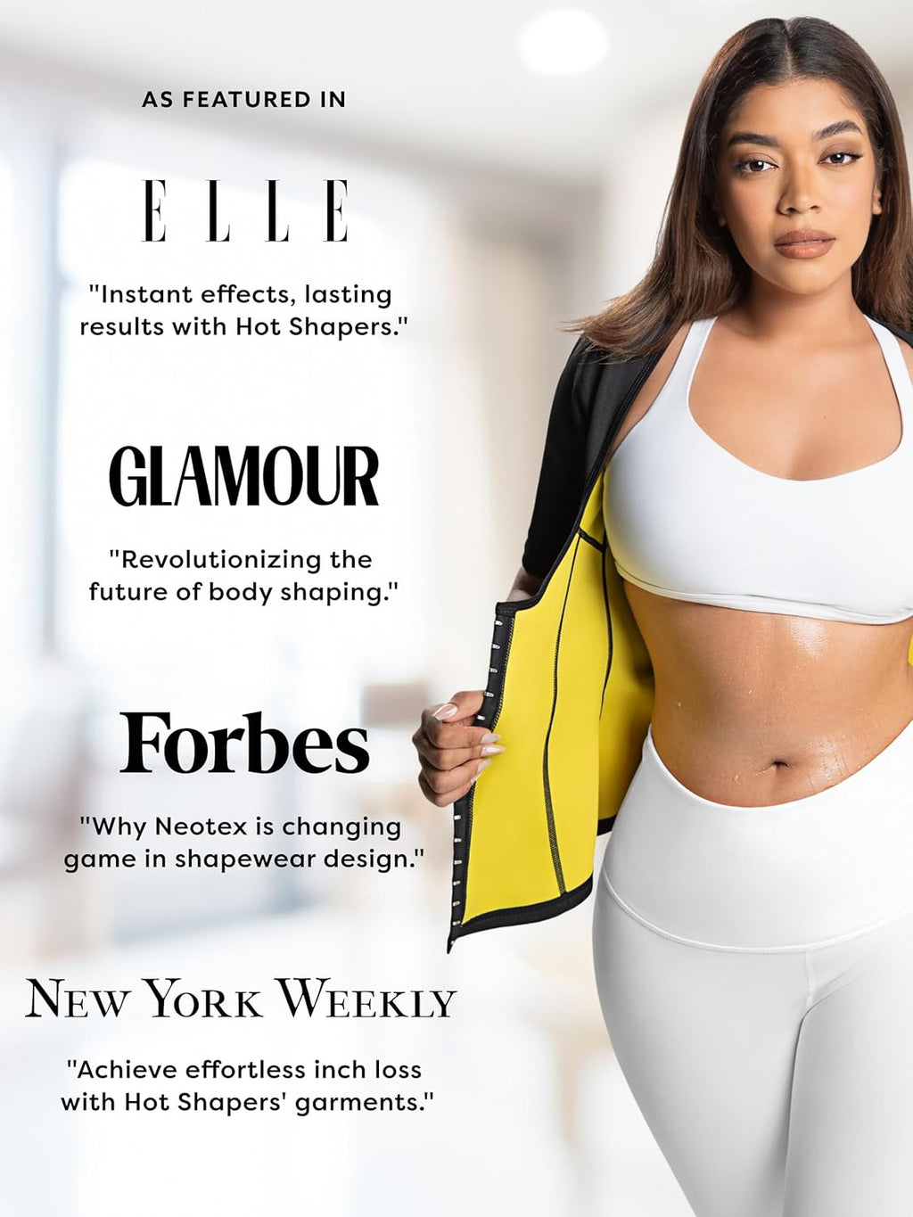HOT SHAPERS Women’s Sleeved Body Sculpting Kit - Waist Cincher with Sleeves & Waist Trainer for Full-Body Contouring