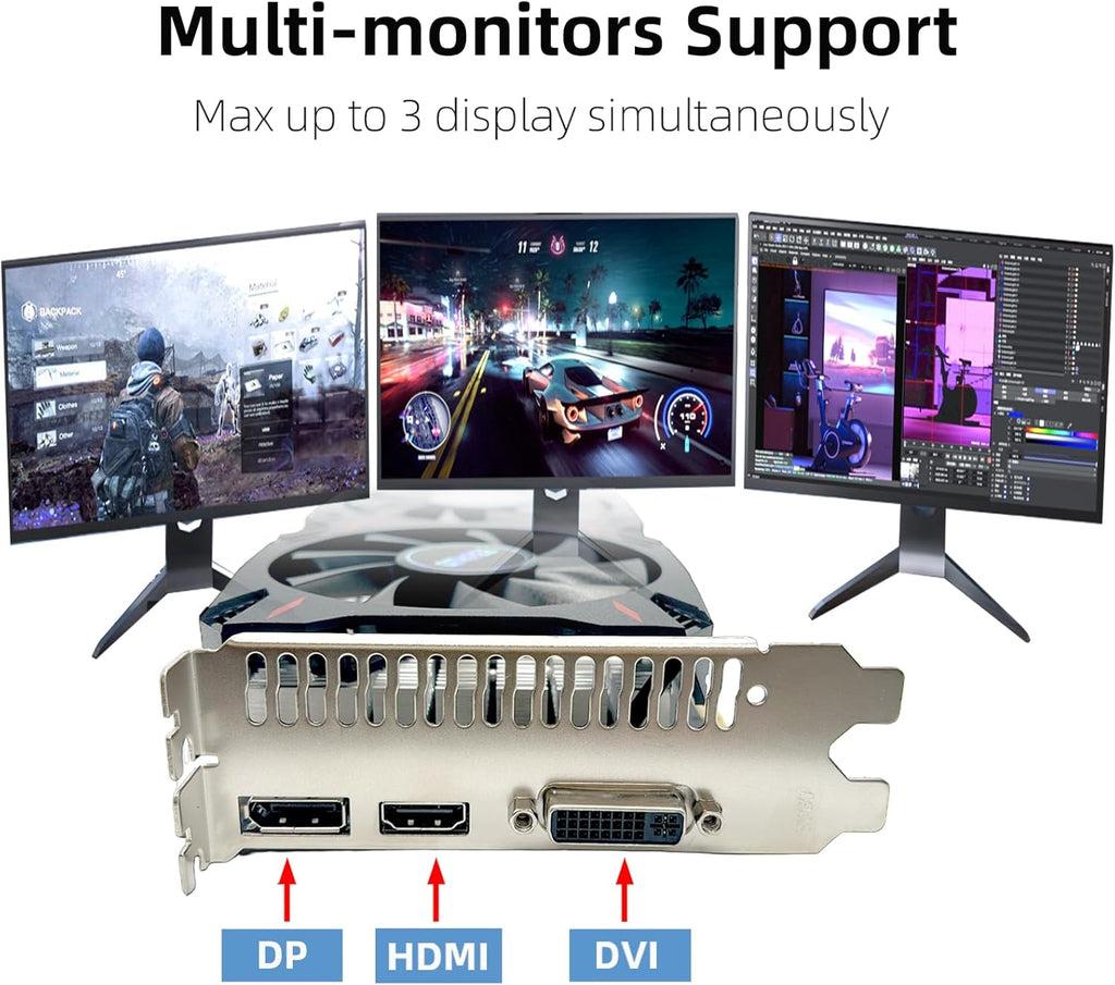 QTHREE Geforce GTX 960 4GB Graphics Card, GDDR5 128-bit, DP, HDMI, DVI, Video Card for PC, Computer GPU, PCI Express x16