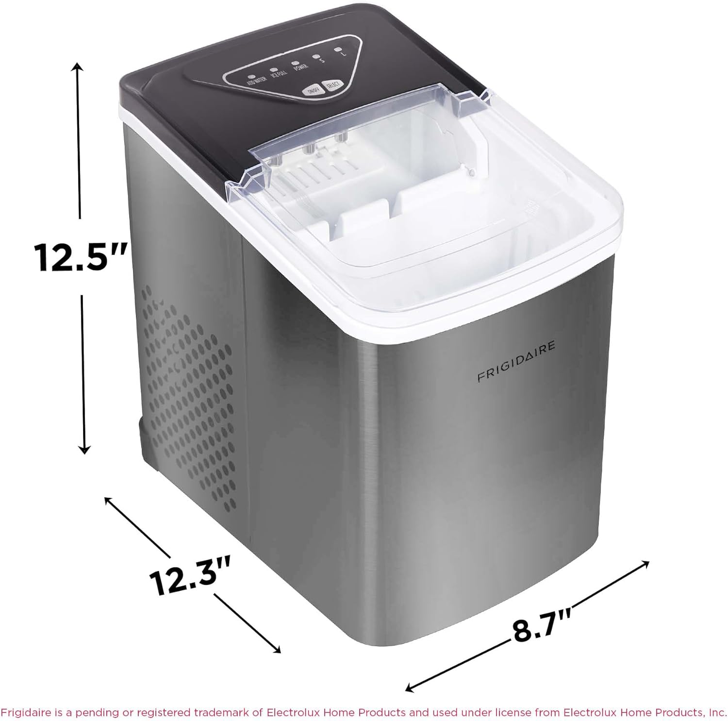 Frigidaire EFIC123-SS Counter Top Maker, Produces 26 pounds Ice per Day, Stainless Steel