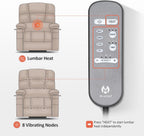 MCombo Oversized Dual Motor Power Lift Recliner Chair Sofa with Massage and Heat for Big Elderly People, Infinite Position, USB Ports, Fabric R7688 (Beige, Large-Oversize)