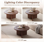 Luoxiao 31.5" Round Coffee Table Mid Century Modern Center Table for Living Room, Minimalist Circle Accent Table for Apartments, Study, Office, Space-Saving, Easy Assembly, Walnut