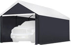 Caravan Canopy Car Tent Sidewalls for Carport, Garage & Shed, Domain, 10 x 20 Ft, Black (Roof and Canopy Not Included) - Portable Vehicle and Motorcycle Shelter - Large Outdoor Storage