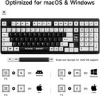 MCHOSE UT98 Wireless Mechanical Keyboard Compact Gaming Keyboard with Knob Tri-Mode Connection Hot Swappable Custom Creamy Keyboard Gasket Structure Pre-lubed Linear Switches RGB Classic ICY