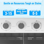 Pataku Portable Washing Machine, 17.6 Lbs Compact Mini Washer and Dryer Combo,Twin Tub Laundry Washer with Spin Cycle, Soaking Function Ideal for Apartment, Dorms, RVs Camping, Grey