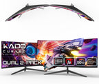 Kado Dual Gaming Monitor Setup - 2-Pack 34" Curved 1500R 21:9 Ultrawide 3440x1440 165Hz 1ms WQHD Computer Monitor  Stacked Setup AMD FreeSync Premium  VESA Mount HDMI DisplayPort Built-in Speakers