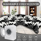 1OO% Waterproof Sectional Couch Covers for Dogs L Shaped Corner Sofa Cover Washable Chenille Sofa Slipcovers Blanket Modern Jacquard Pet Furniture Protector (91"x252", Black Forest)