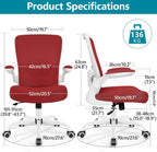 FelixKing Office Chair, Ergonomic Desk Chair Breathable Mesh Chairs Adjustable High Back Lumbar Support Flip-up Armrests, Executive Rolling Swivel Comfy Computer Chairs Home Office Fire Brick