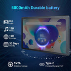 Tablet 10.1" Android Tablet, Octa-Core Processor, 10GB RAM+128GB ROM 1TB Expandable, Widevine L1 1280x800 IPS HD Touchscreen, 5MP+8MP Dual Camera Face Unlock, 5000mAh Battery WiFi 6 BT5.3,Gray