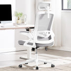 Fizzin Ergonomic Office Chair, 400 LBS Desk Chair with Adjustable Lumbar Support, High Back Breathable Mesh Computer Chair Rolling Work Swivel Task Chairs, Comfy Home Office Desk Chair (Gray)